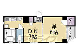 JR山陰本線 丹波口駅 徒歩3分の賃貸アパート 3階1DKの間取り