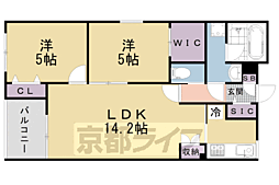 ラス・パルマス京小町 4階2LDKの間取り