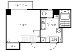 ハイツモナーク 4階1Kの間取り