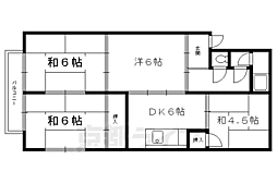 有栖川荘 2階4DKの間取り