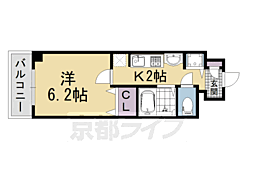 阪急京都本線 京都河原町駅 徒歩5分の賃貸マンション 4階1Kの間取り