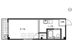 JR東海道・山陽本線 京都駅 徒歩7分の賃貸マンション 4階1Kの間取り