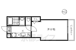 京阪本線 清水五条駅 徒歩5分の賃貸マンション 4階1Kの間取り