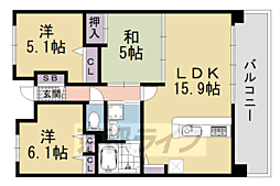 JR山陰本線 梅小路京都西駅 徒歩10分の賃貸マンション 4階3LDKの間取り