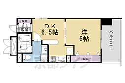 京都市営烏丸線 四条駅 徒歩3分の賃貸マンション 7階1DKの間取り
