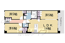 ローレルコート京都太秦天神川 5階3LDKの間取り