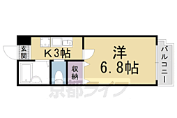 フラッツ7 2階1Kの間取り