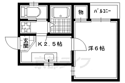 アルカス千本通 4階1Kの間取り
