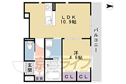 JR山陰本線 丹波口駅 徒歩4分の賃貸アパート 1階1LDKの間取り