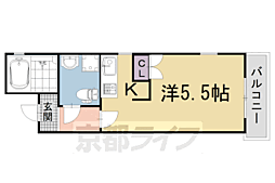 阪急京都本線 大宮駅 徒歩10分の賃貸マンション 3階1Kの間取り