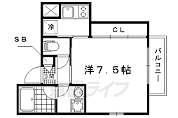 京福電気鉄道北野線 北野白梅町駅 徒歩12分の賃貸マンション 4階1Kの間取り