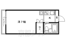 阪急京都本線 大宮駅 徒歩3分の賃貸マンション 4階1Kの間取り