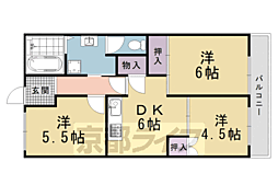 JR東海道・山陽本線 西大路駅 徒歩10分の賃貸マンション 1階3DKの間取り