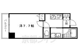 京都地下鉄東西線 西大路御池駅 徒歩5分の賃貸マンション 1階1Kの間取り