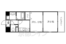 京都市営烏丸線 四条駅 徒歩5分の賃貸マンション 8階2Kの間取り