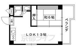 京都市営烏丸線 十条駅 徒歩2分の賃貸マンション 11階1LDKの間取り