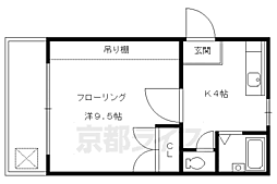 京阪本線 東福寺駅 徒歩5分の賃貸マンション 1階1Kの間取り