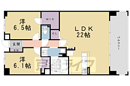 JR山陰本線 梅小路京都西駅 徒歩10分の賃貸マンション 4階2LDKの間取り