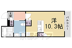 京阪本線 清水五条駅 徒歩13分の賃貸マンション 1階ワンルームの間取り