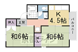 セジュールマミ 2階2DKの間取り