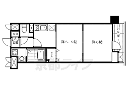 京都市営烏丸線 四条駅 徒歩5分の賃貸マンション 5階2Kの間取り