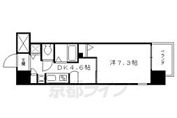 阪急京都本線 京都河原町駅 徒歩4分の賃貸マンション 10階1DKの間取り