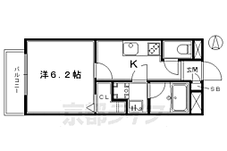 京阪本線 鳥羽街道駅 徒歩2分の賃貸アパート 2階1Kの間取り