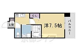 ベラジオ雅び京都西院II 7階1Kの間取り
