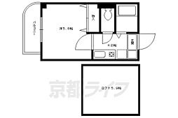 パープルクラウド 1Kの間取図画像