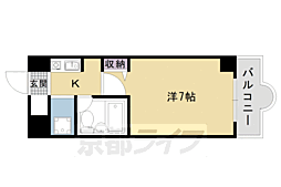パラドール西院パート2 1Kの間取図画像