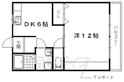 グリーンパーク樫の木 1DKの間取図画像