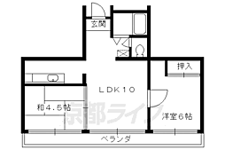 フクヱハイツ 2LDKの間取図画像