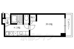 シティコート丸太町 1Kの間取図画像