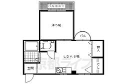 咲花ヴィラA棟 1LDKの間取図画像