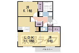 GRAMM奥海印字WEST 2LDKの間取図画像