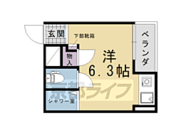桃山サニーハイツ ワンルームの間取図画像