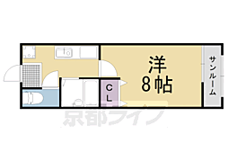 富士第二ビル 1Kの間取図画像