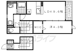 Acty勧修 1LDKの間取図画像