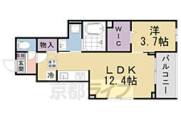 ラ・リッシュI 1LDKの間取図画像