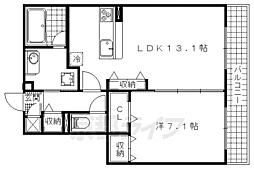 Wembley 1LDKの間取図画像