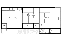マンション実幸 2DKの間取図画像