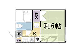 レ・ユニオン若草 1Kの間取図画像