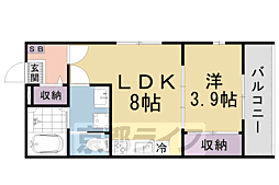 ムーンローズ椥辻 1LDKの間取図画像