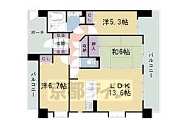 ライオンズマンション京都雅館 3LDKの間取図画像