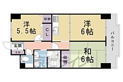 ダイアパレス京都蒔絵町 2LDKの間取図画像