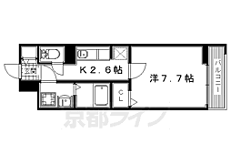パインオーク 1Kの間取図画像
