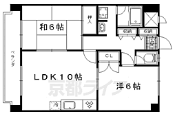 ラフィーネ山科 2LDKの間取図画像