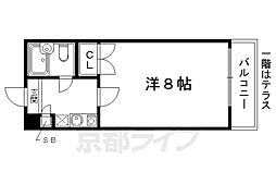 サンダ館2 1Kの間取図画像