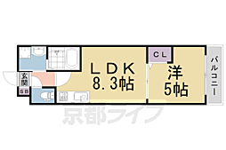 サクシード稲荷2nd 1LDKの間取図画像