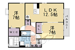 エストコリーヌ3番館 2LDKの間取図画像